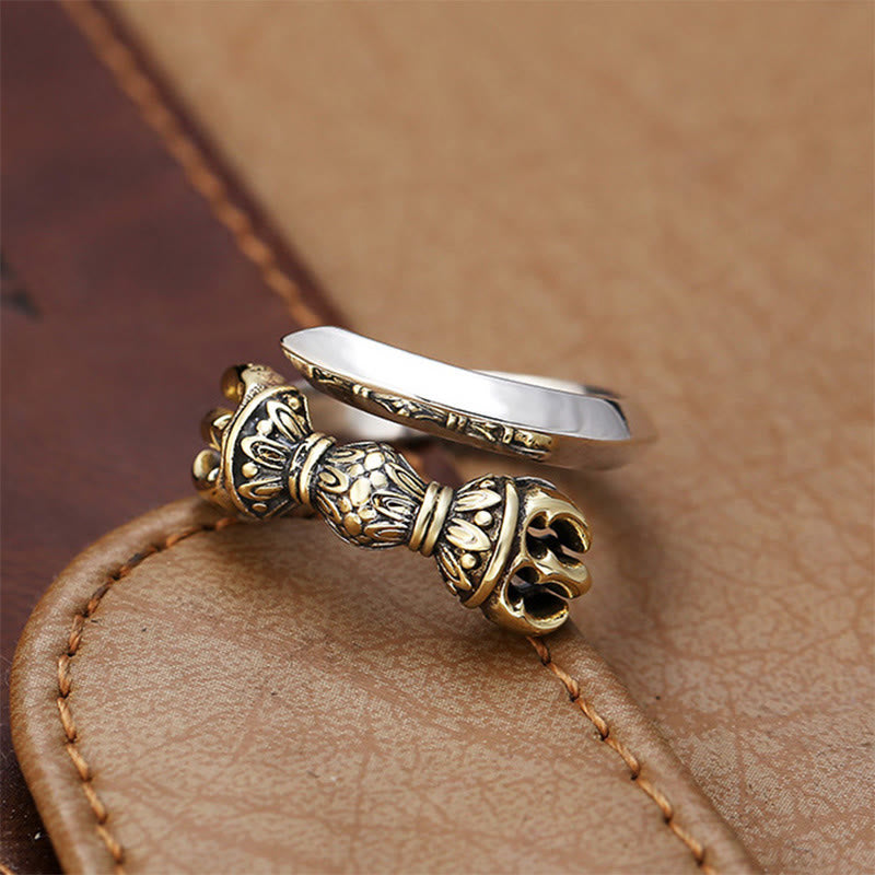 Copper Dorje Vajra Adjustable Spiritual Protection Ring