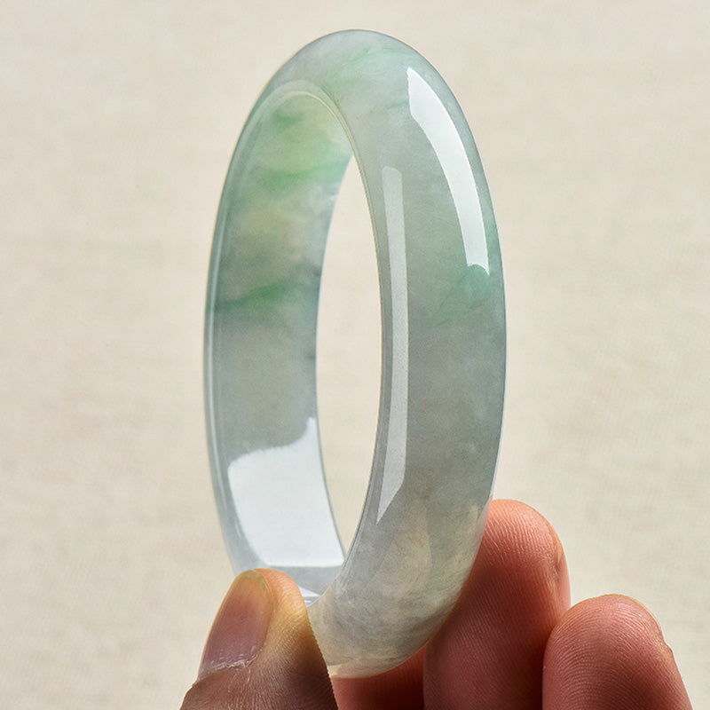 Natural Jade Luck Bangle Bracelet - Prosperity & Healing