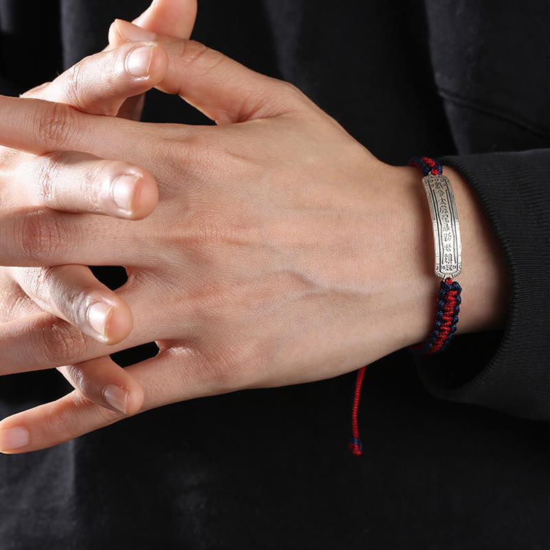 925 Sterling Silver Red String Peace Amulet Bracelet