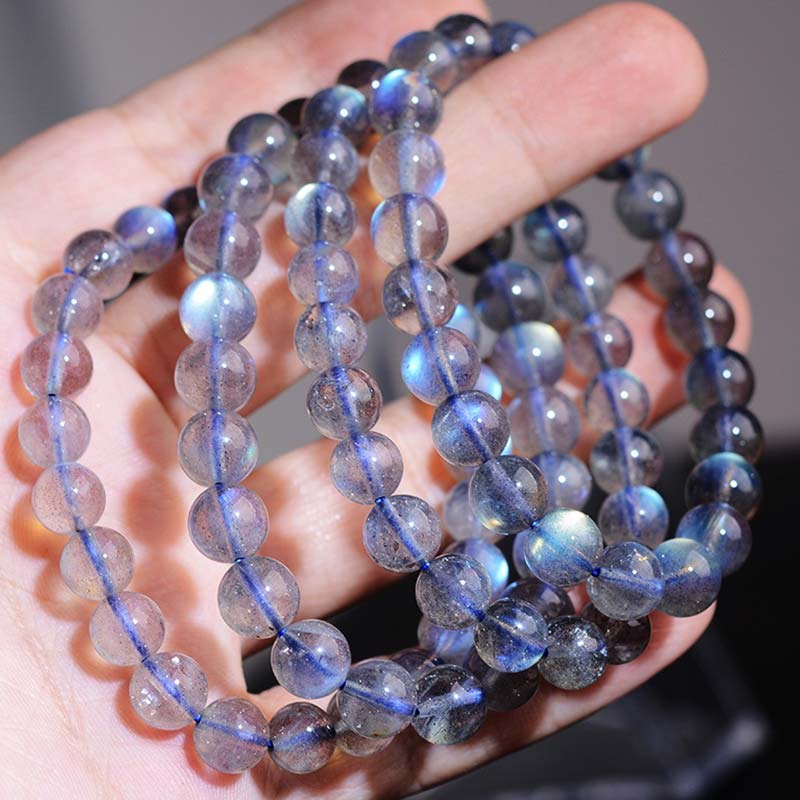 Natural Moonstone Healing Bracelet 6mm Beads for Calm
