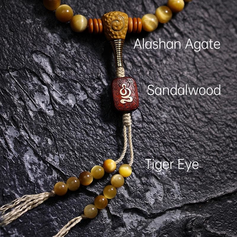 108 Bead Tiger Eye Protection Mala Bracelet 6mm or 8mm