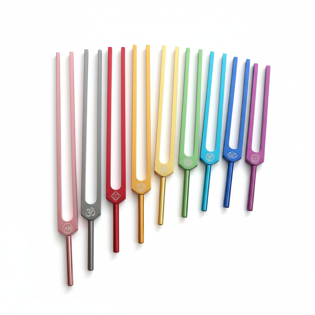 9pc Solfeggio Tuning Fork Set - Deep Resonance Unweighted