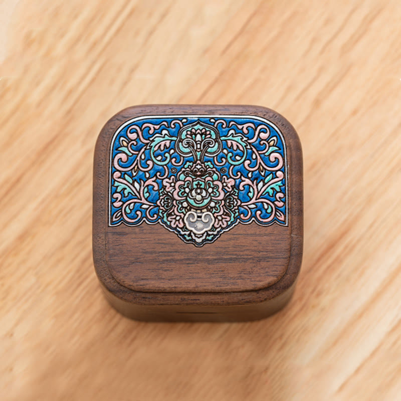 Handmade Black Walnut Wood Ring Jewelry Storage Box