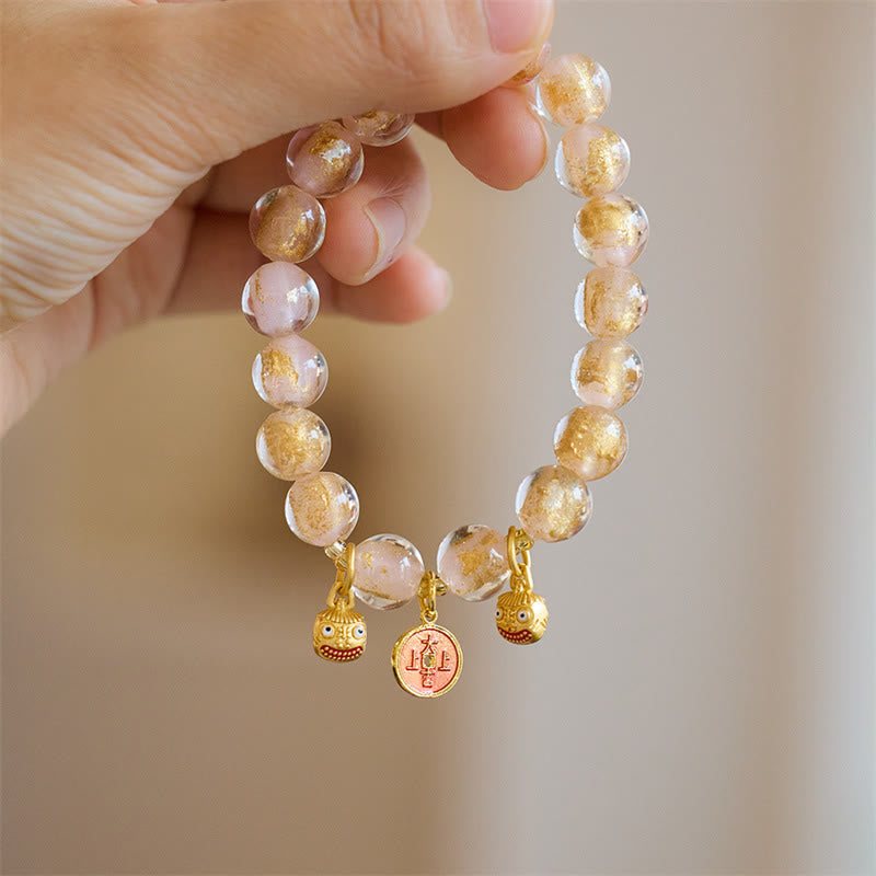 10mm Liuli Glass Fortune Bracelet For Good Luck Charm