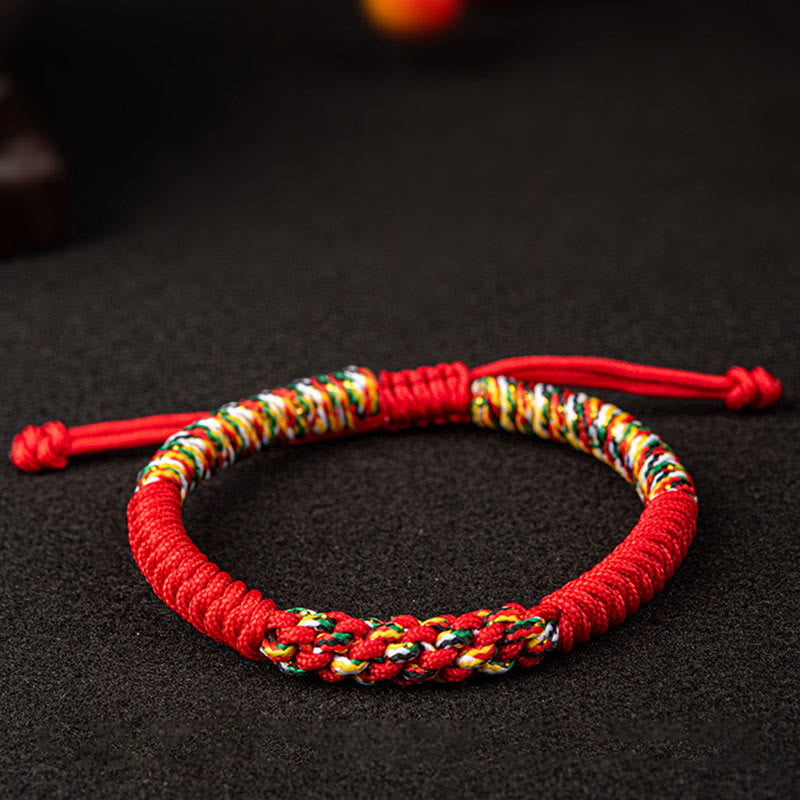 Handmade Red String Bracelet for Protection & Luck, Tibetan Style
