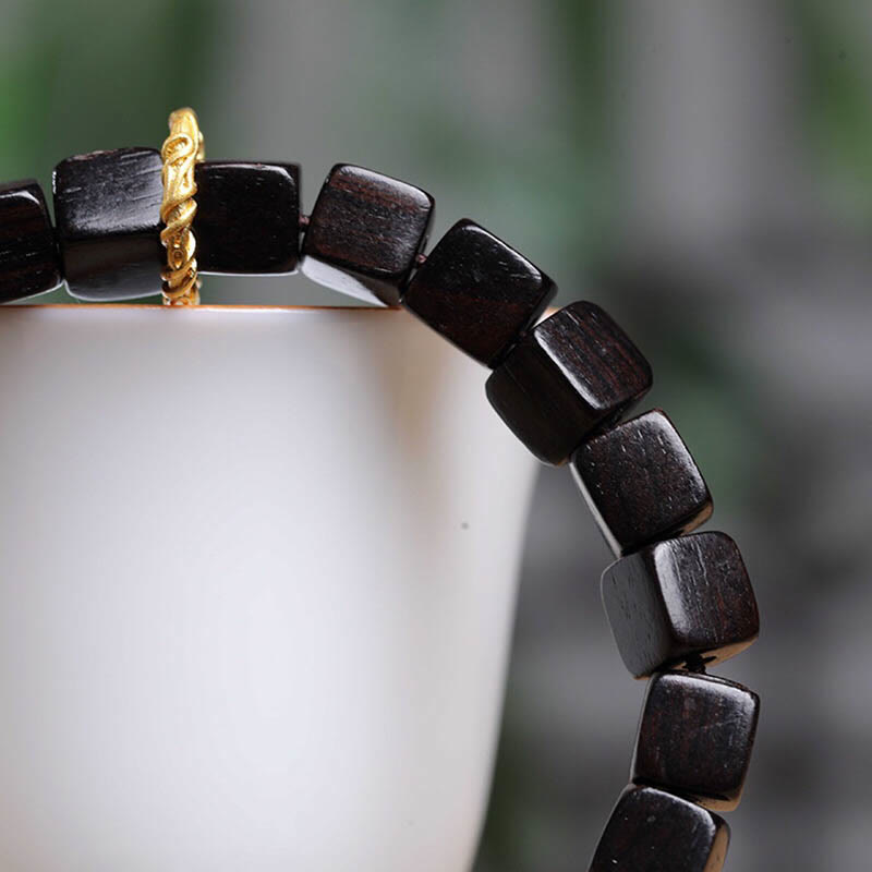 Ebony Wood Bracelet for Peace and Calm | Unisex 14-16cm