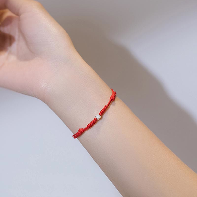 925 Sterling Silver Red String Protection Bracelet Unisex