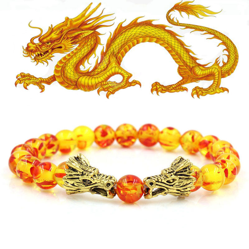 White Turquoise Lava Rock Dragon Blessing Bracelet