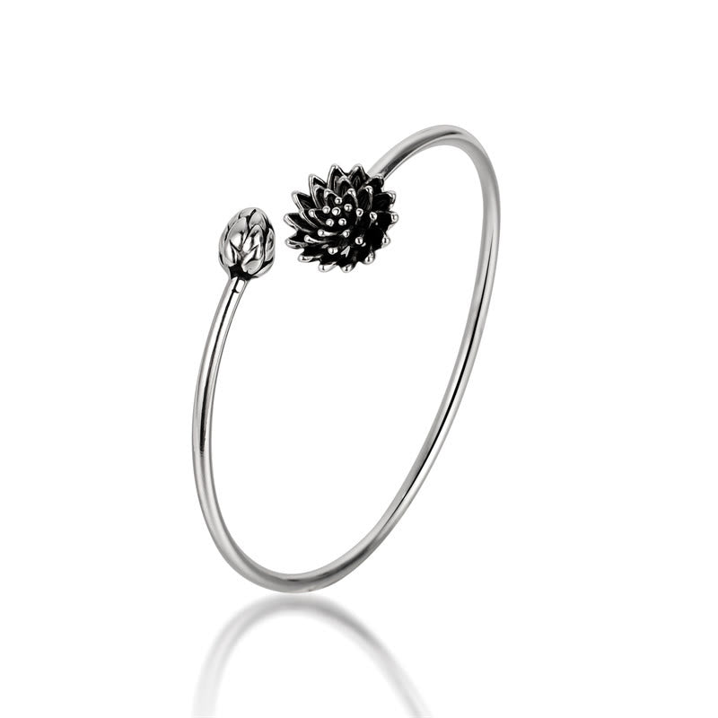 White Copper Lotus Bracelet | Enlightenment Bangle