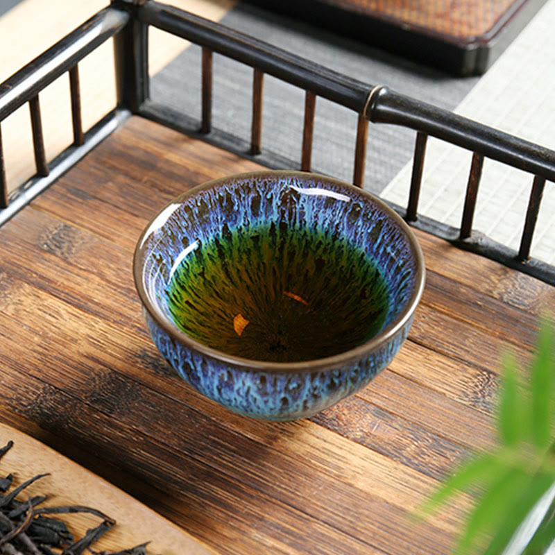 Multicolor Ceramic Tea Cup Ocean Wave | Zen Decor