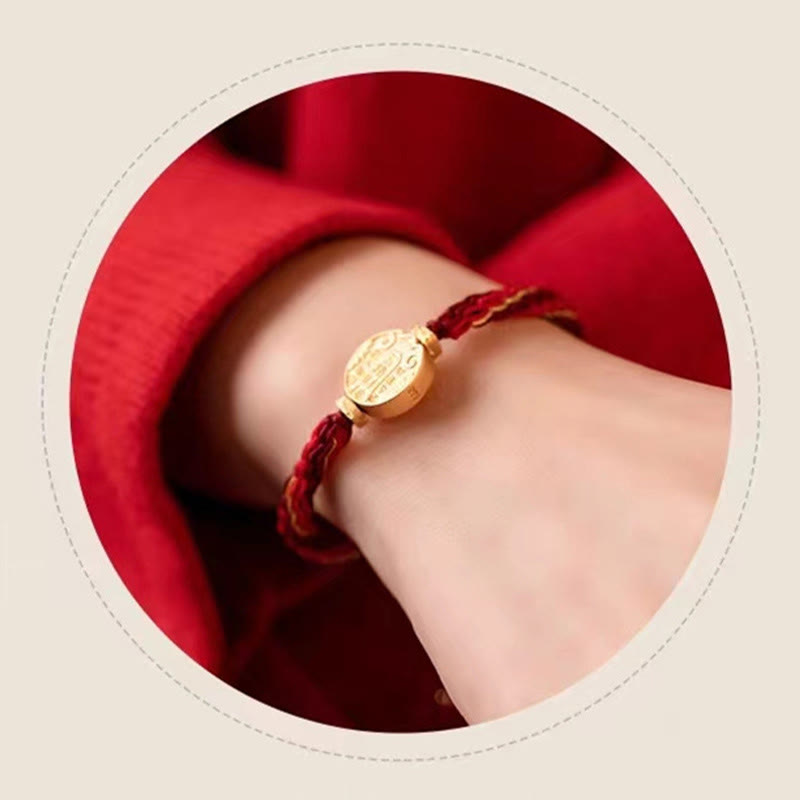 Five Directions Gods of Wealth Red String Bracelet Protection