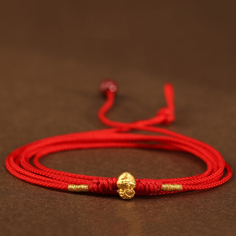 999 Gold Snake Red String Belly Chain for Protection & Prosperity