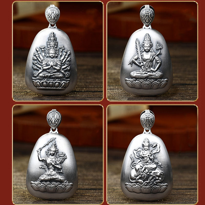 999 Sterling Silver Chinese Zodiac Protection Pendant Necklace