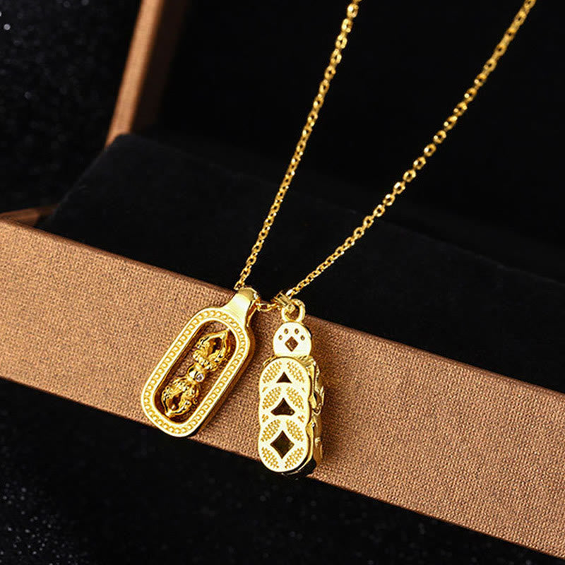 999 Sterling Silver Golden Pixiu Vajra Wealth Necklace Pendant