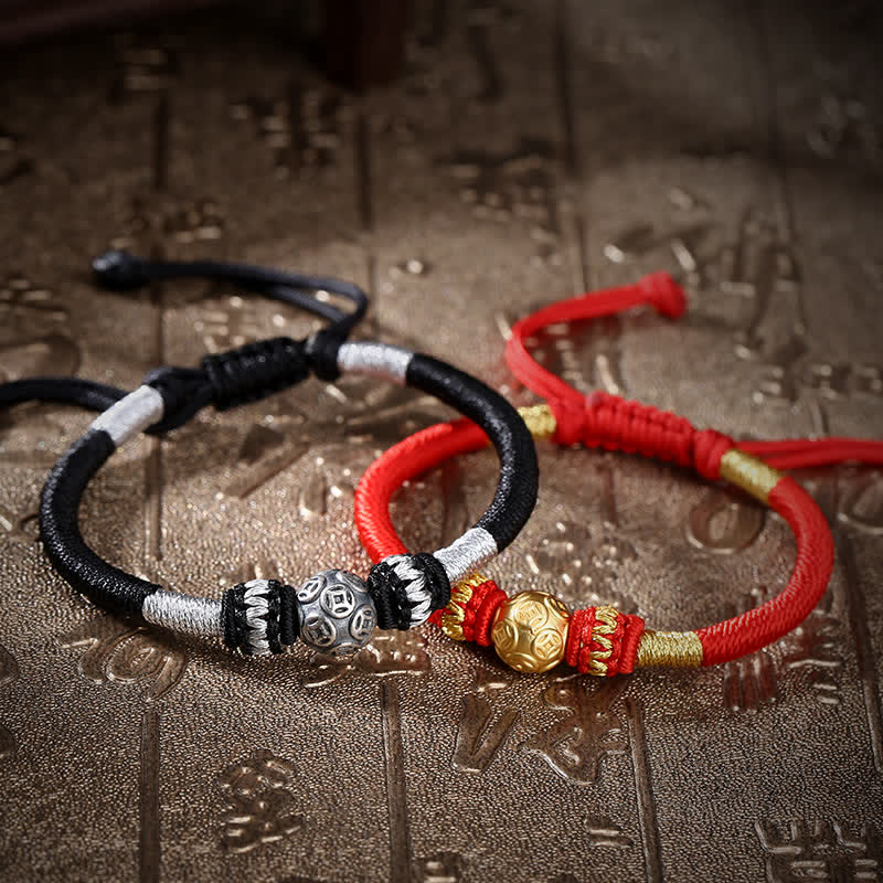 999 Sterling Silver Red String Protection Bracelet for Luck