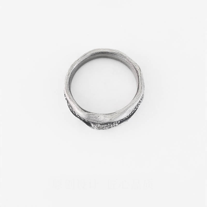 999 Sterling Silver Snake Protection Ring for Wisdom & Resilience