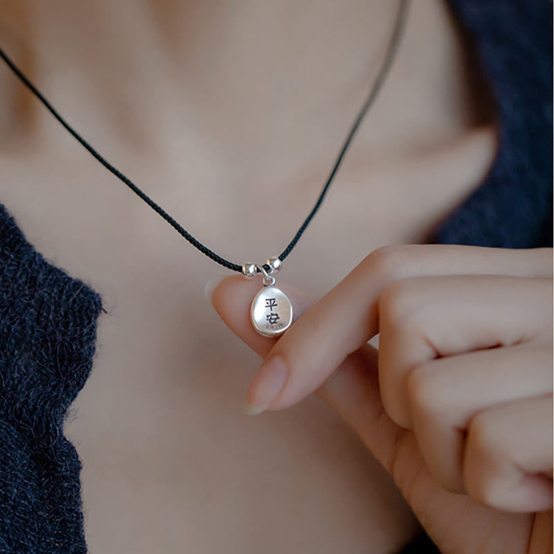 999 Sterling Silver Spiritual Necklace with Peace Joy Fu Charm
