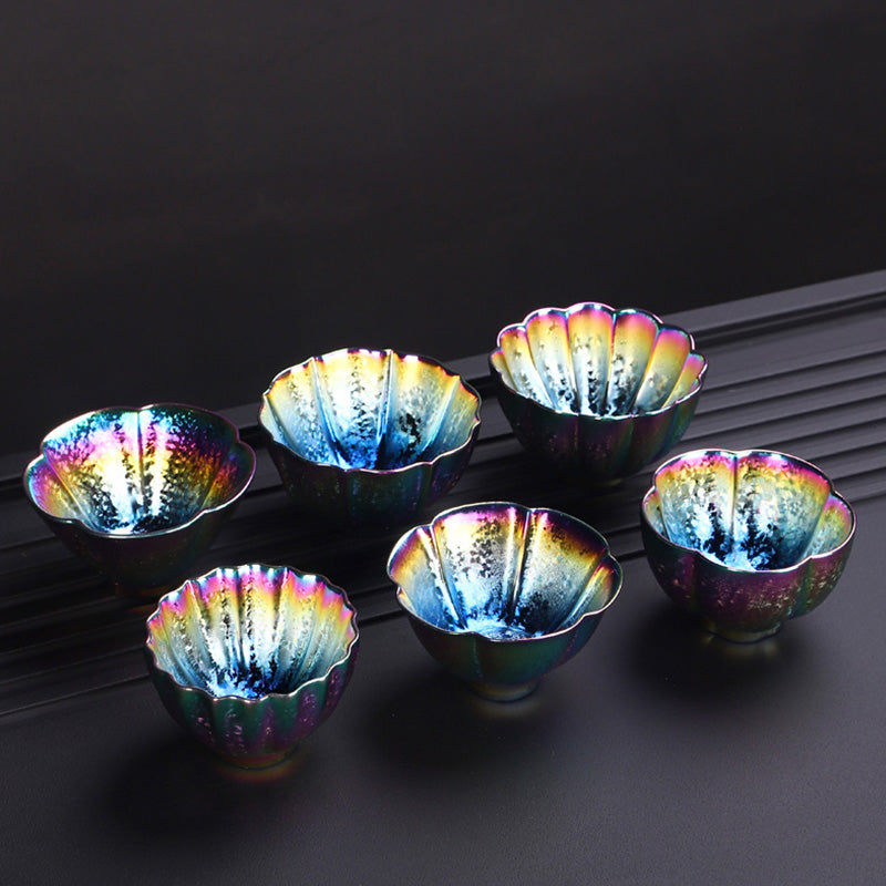 Rainbow Color Jianzhan Ceramic Zen Decor Teacup