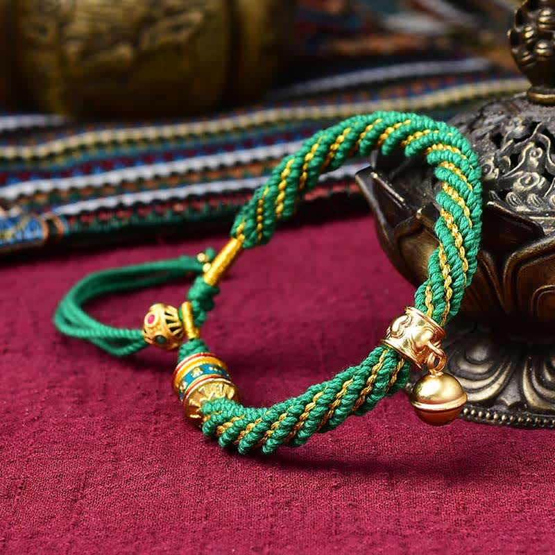 Tibetan Handmade Luck Protection Thangka Prayer Bracelet