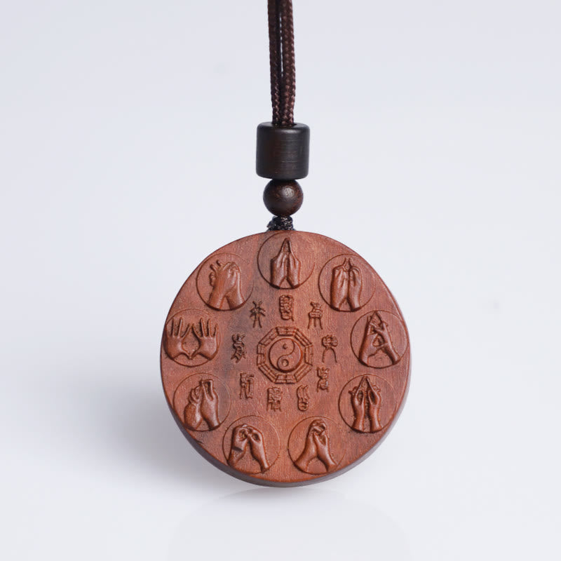 Lightning Struck Jujube Wood Yin Yang Pendants for Protection