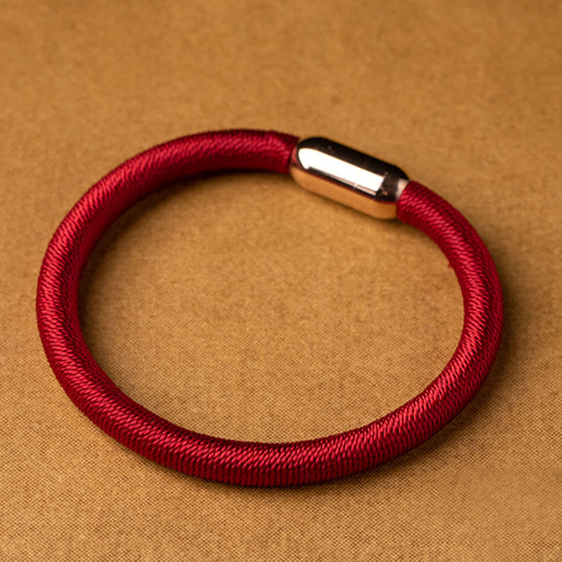 Magnetic Buckle Red String Protection Bracelet with King Kong Knot