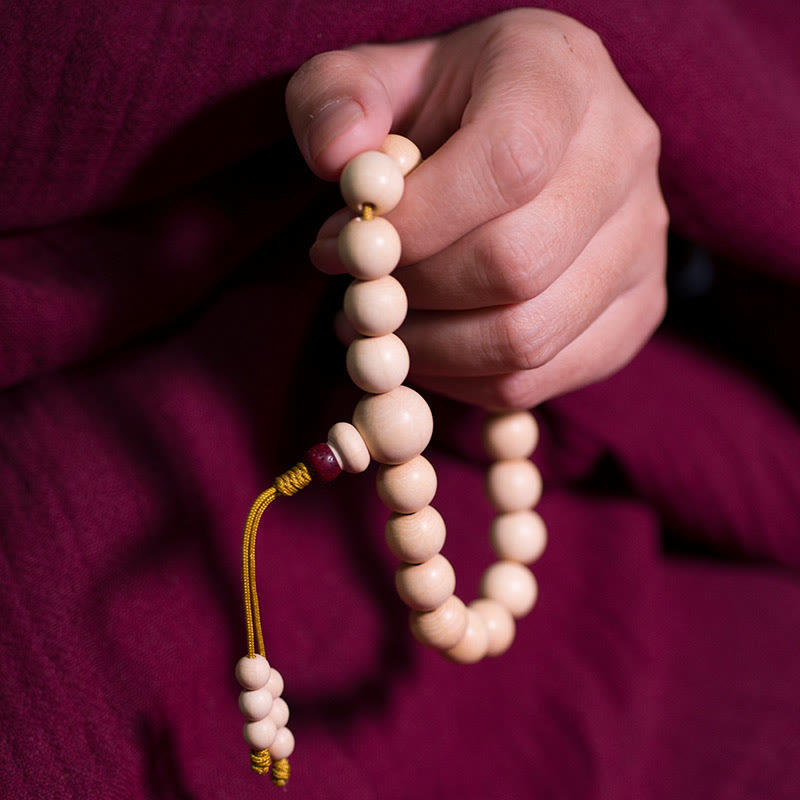 Unisex Abelia Biflora Wood Wrist Mala Bracelet 10mm