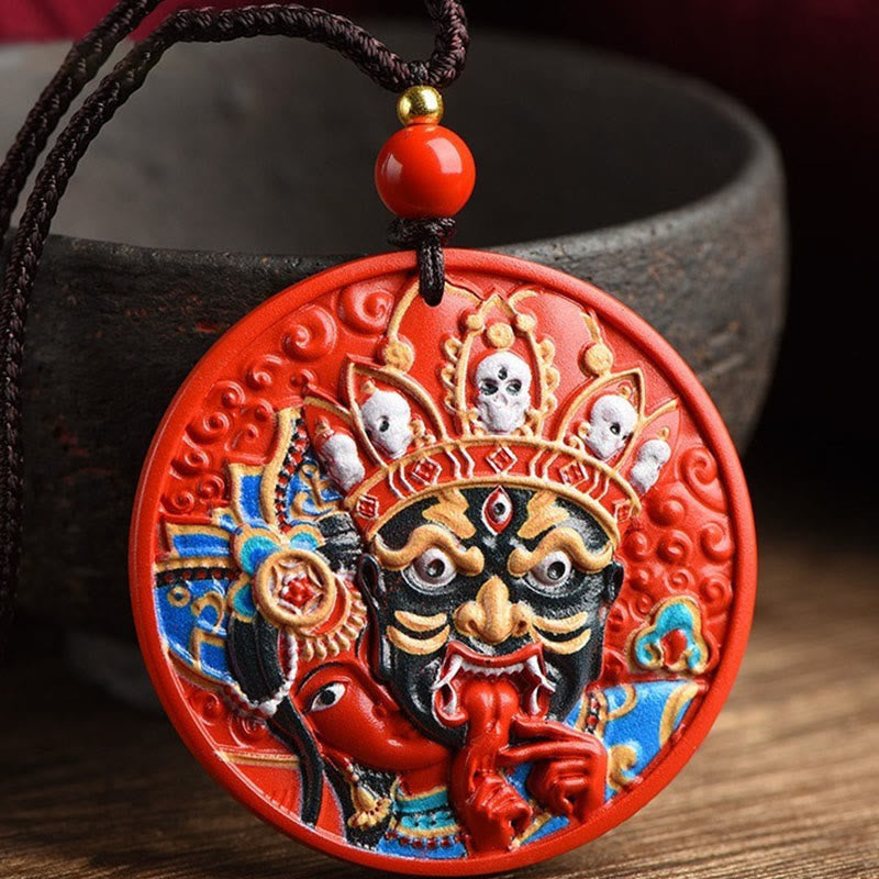 Zakiram Cinnabar Goddess of Wealth Necklace Pendant
