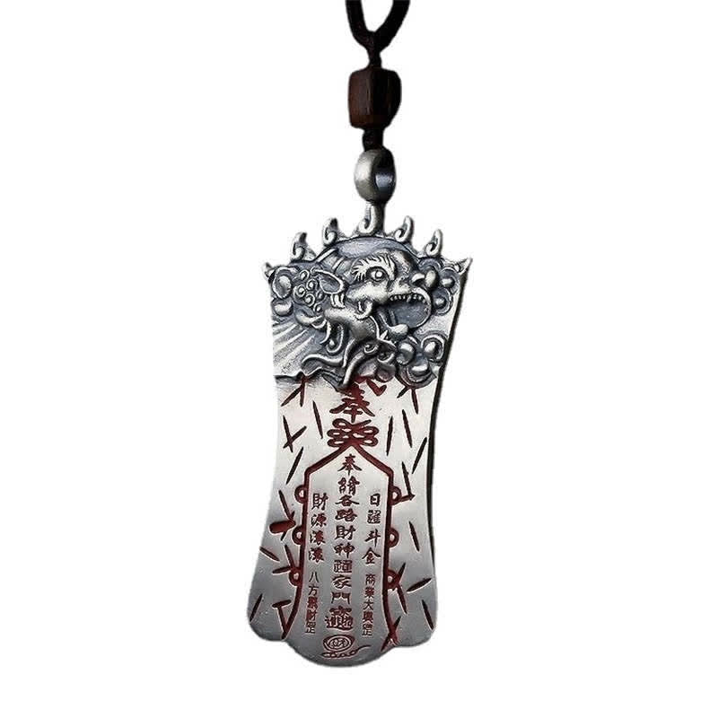 Unisex Feng Shui Pixiu Cinnabar Balance Necklace Pendant