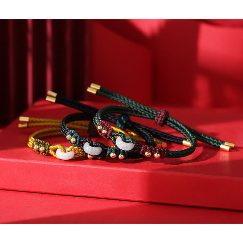 Adjustable Jade Bracelet with Peace Buckle for Abundance