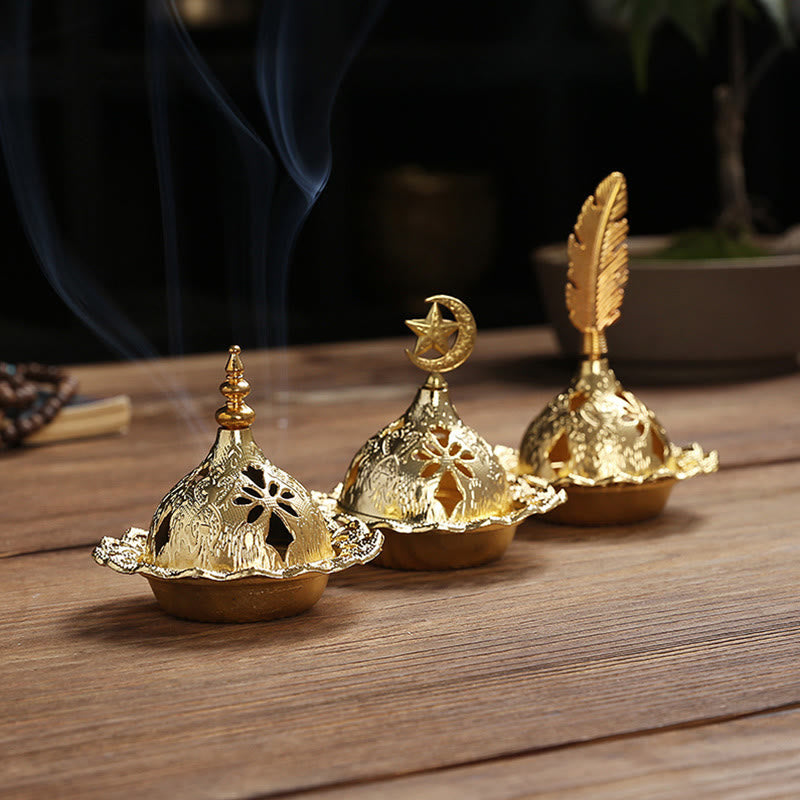 Gold Alloy Spiritual Meditation Incense Burner