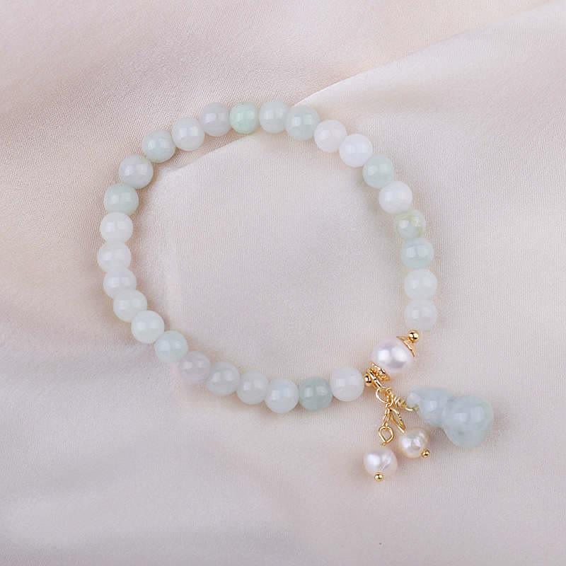 6mm Jade Pearl Prosperity Luck Bracelet