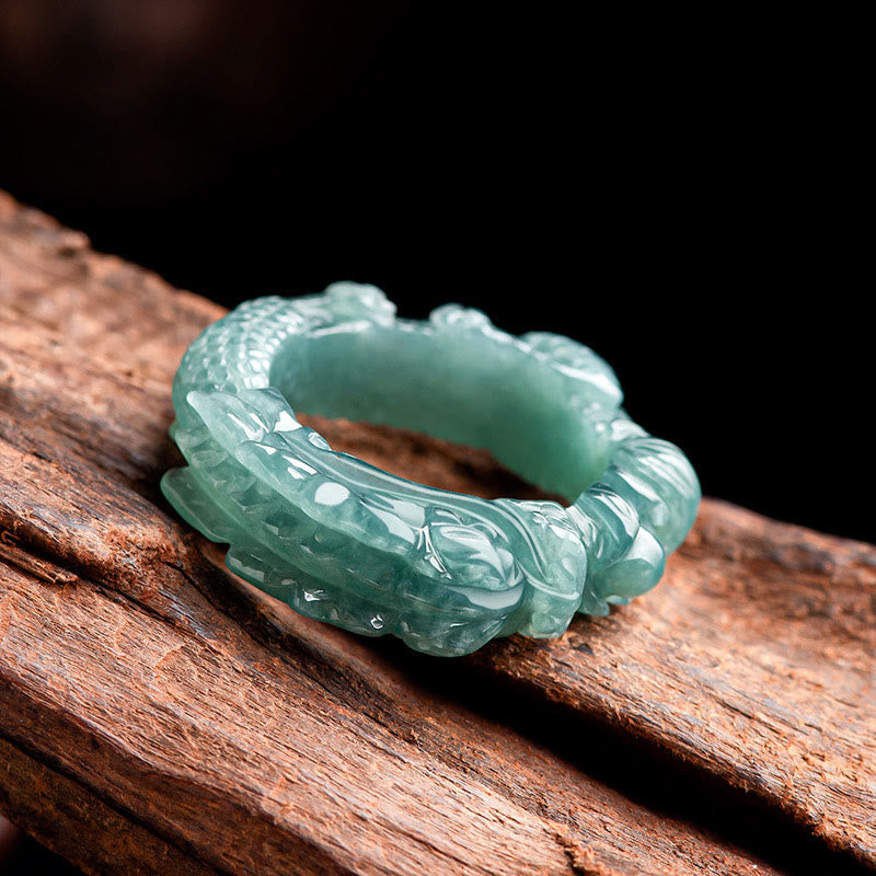 Natural Jade Dragon Success Ring