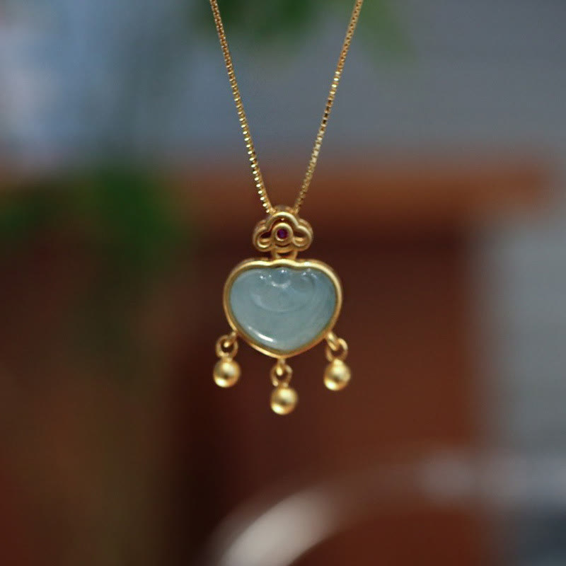 925 Sterling Silver Jade Necklace for Luck & Prosperity