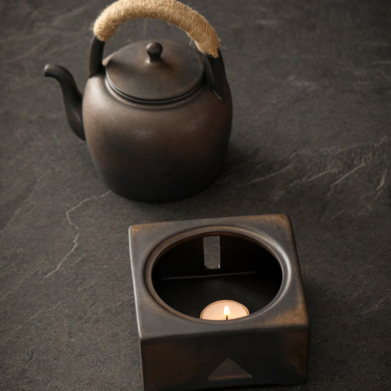 700ml Retro Brown Ceramic Gongfu Teapot with Base