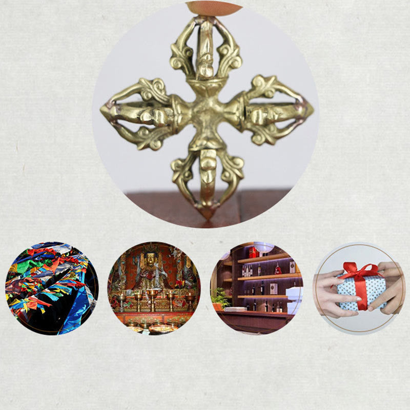 6.7cm Copper Double Dorje Vajra Spiritual Strength Ritual