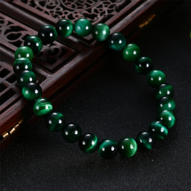 8mm Green Tiger Eye Strength Bracelet for Self-Love