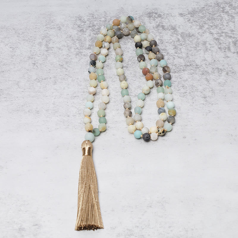 6mm Amazonite Mala Bracelet 108 Beads for Healing Balance