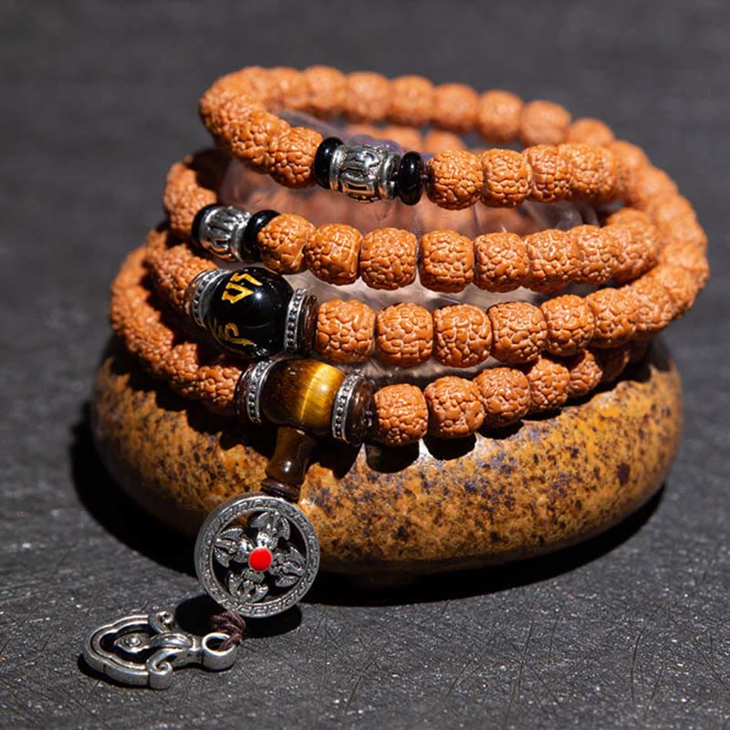 Tibet 108 Beads Bodhi Seed Zodiac Charm Mala Bracelet