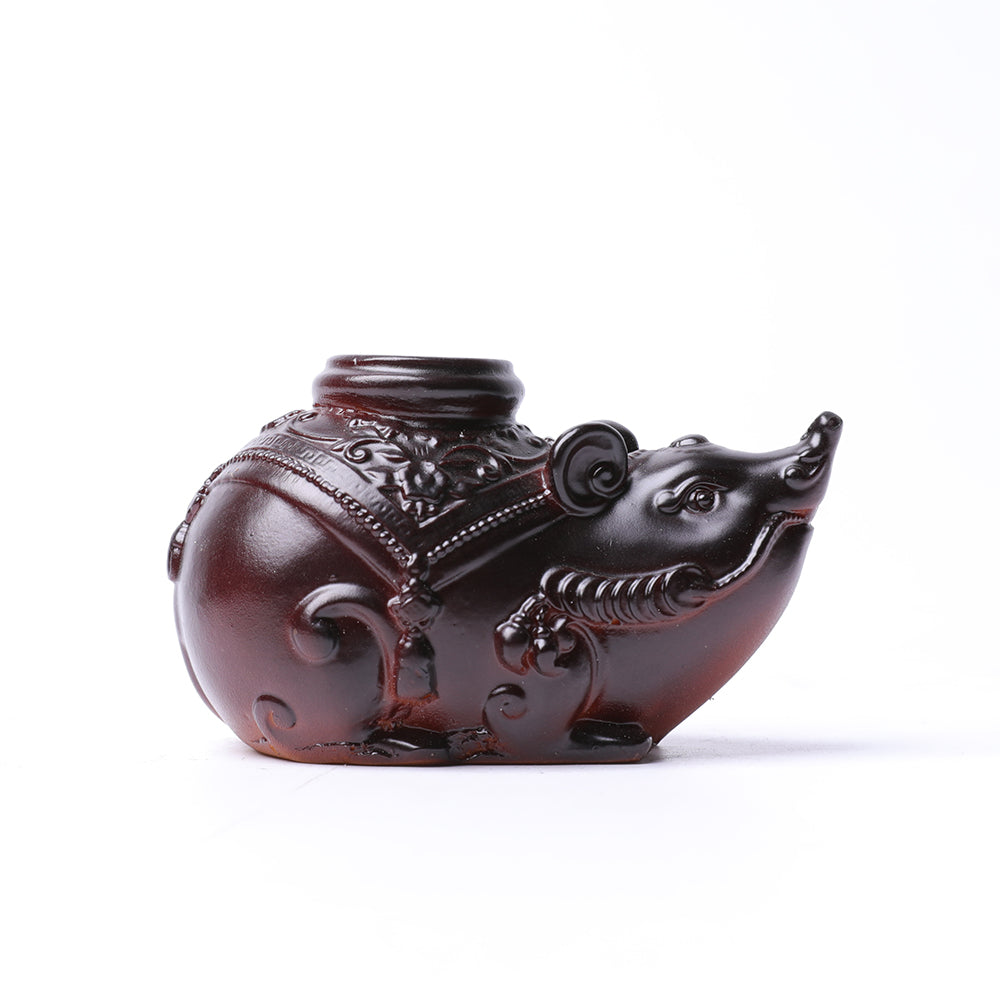 9cm Resin Lucky Mouse Statue Figurine for Spiritual Protection