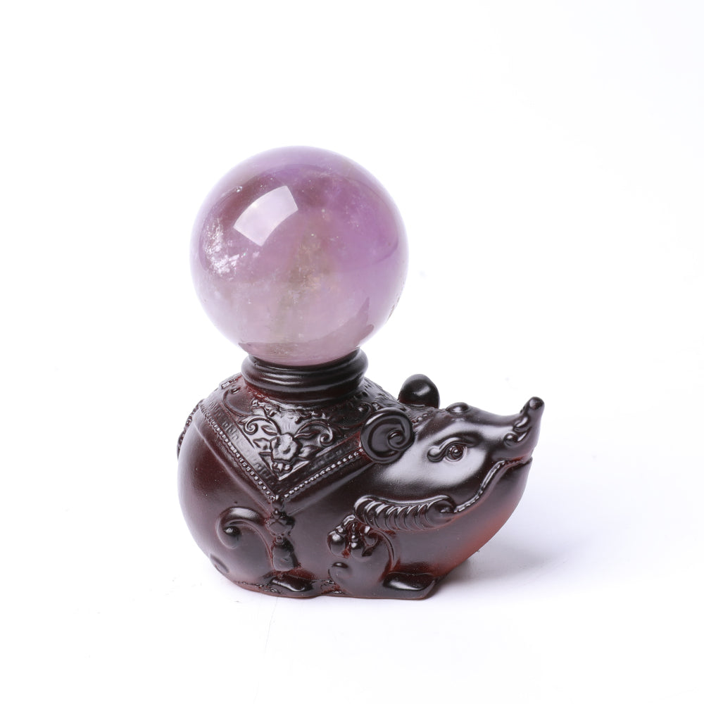 9cm Resin Lucky Mouse Statue Figurine for Spiritual Protection