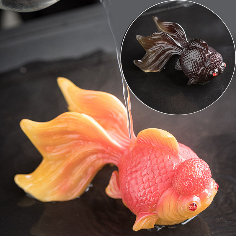 Color Changing Resin Koi Fish Figurine for Wealth & Luck