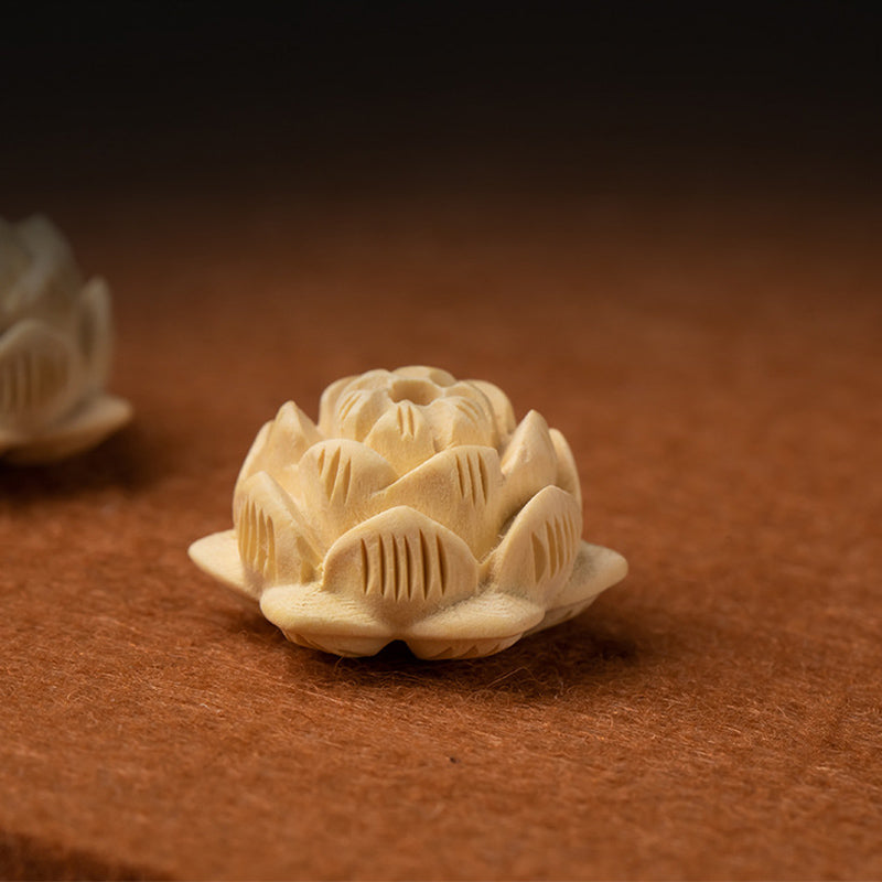 Ebony Wood Bodhi Seed Lotus Key Chain | Enlightenment Symbol