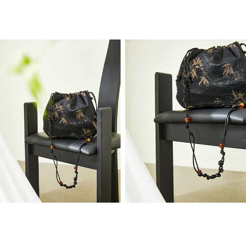 Acetate Yoga Bag with Bamboo Leaves Pattern | Lightweight & Eco-Friendly