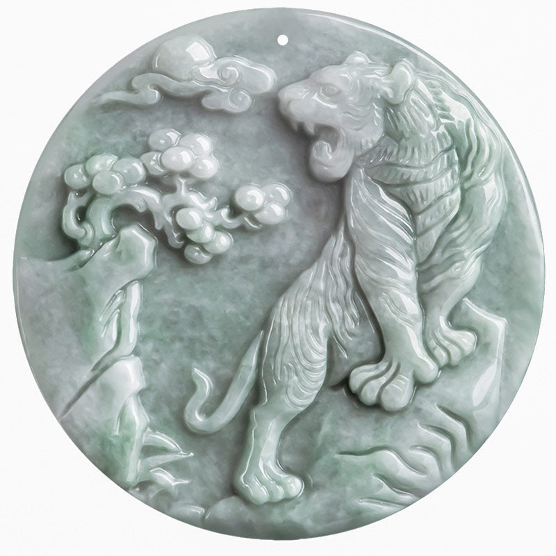 Jade Tiger Zodiac Necklace for Protection and Prosperity