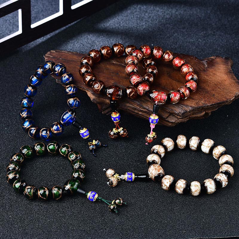 Tibetan Dragon Vein Agate Healing Bracelet 14mm