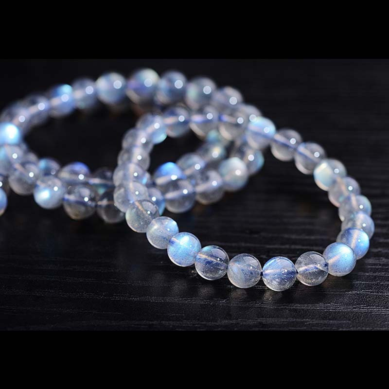 Natural Moonstone Healing Bracelet 6mm Beads for Calm