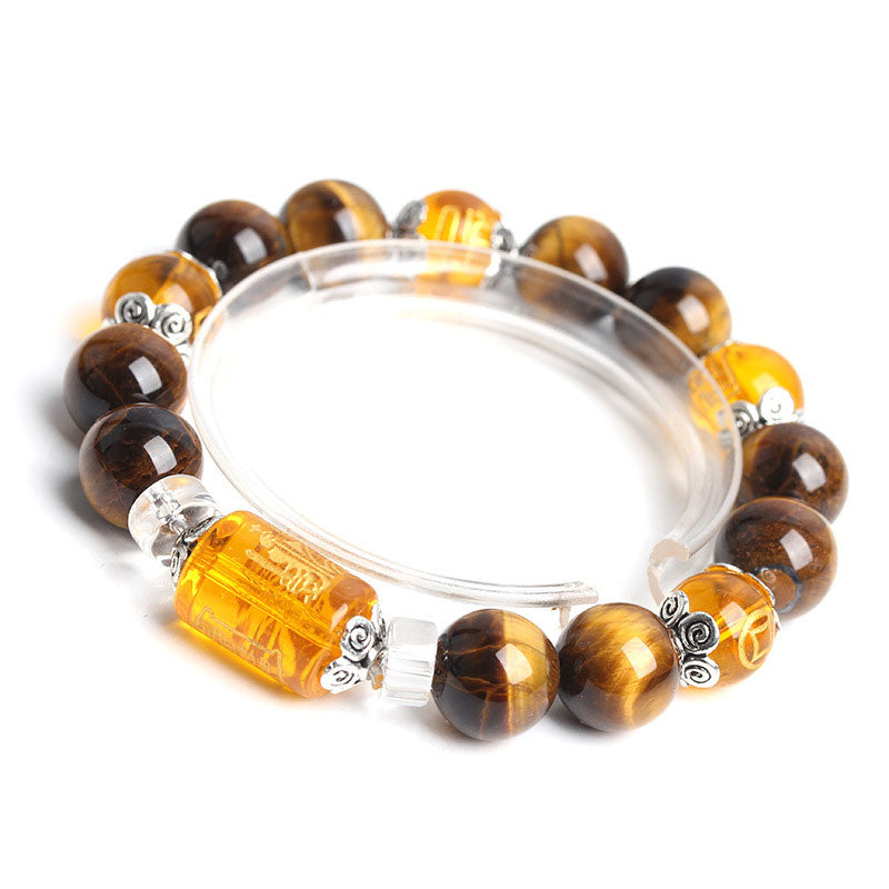 10mm Tiger Eye Bead Prosperity Bracelet for Courage