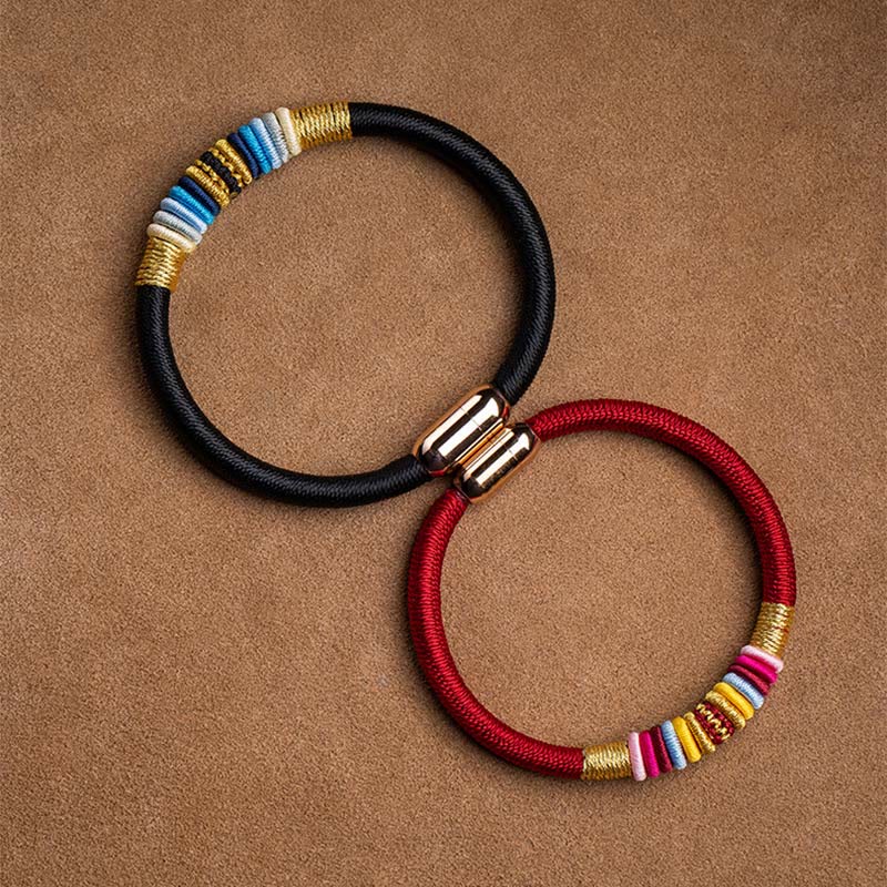 Magnetic Buckle Red String Protection Bracelet with King Kong Knot