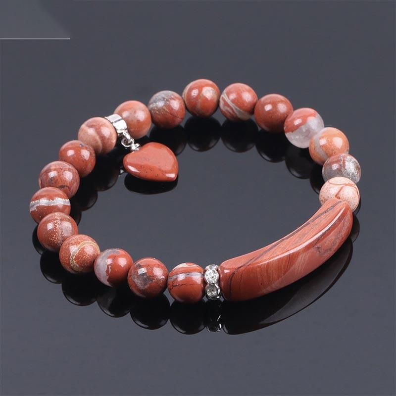 8mm Clear Quartz Love Heart Healing Bracelet for Balance