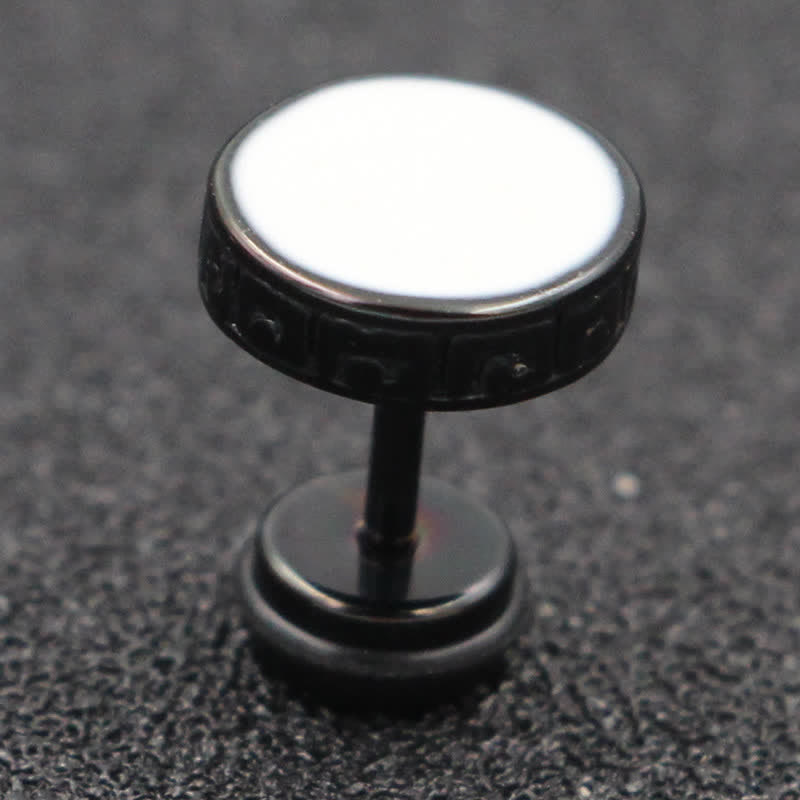 10mm Titanium Steel Balance Spiritual Earrings for Men